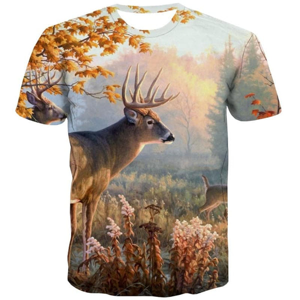 
Deer T shirt Men Animal Anime Clothes Landscape Shirt Print Christmas Tshirt Printed
                
