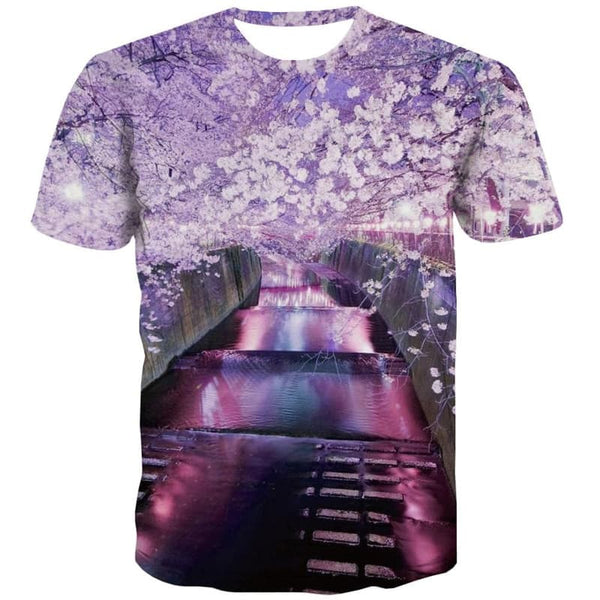 
Cherry Blossoms T shirt Men Romantic Anime Clothes Pink T-shirts 3d Love Tshirts Casual
                