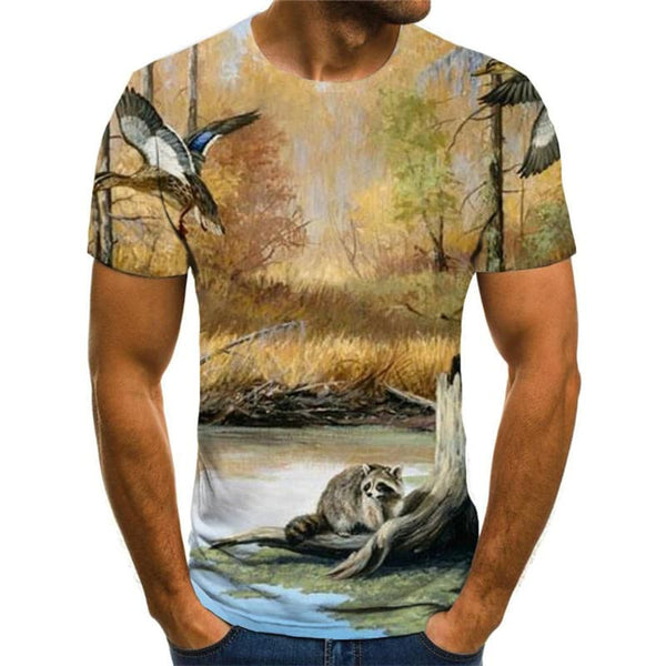 
Animal T-shirt Men Landscape T-shirts 3d Tree Shirt Print Harajuku Tshirts Casual
                