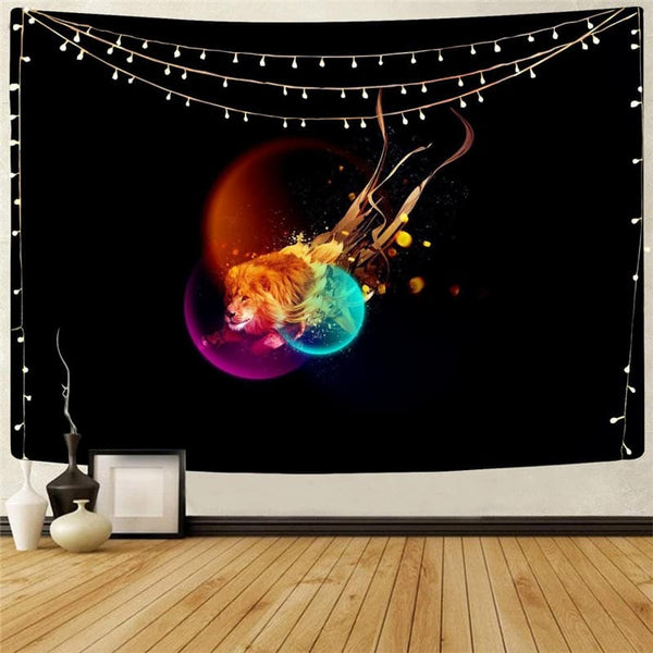 Lion Tapestry Animal Wall Tapestry Anime Tenture Mandala Colorful Tapestries Flame Home Tapestrys