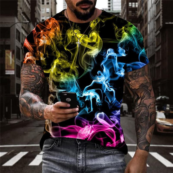 Smoke Cloud T shirt Men Colorful Shirt Print Harajuku Funny T shirts Art Tshirt Printed