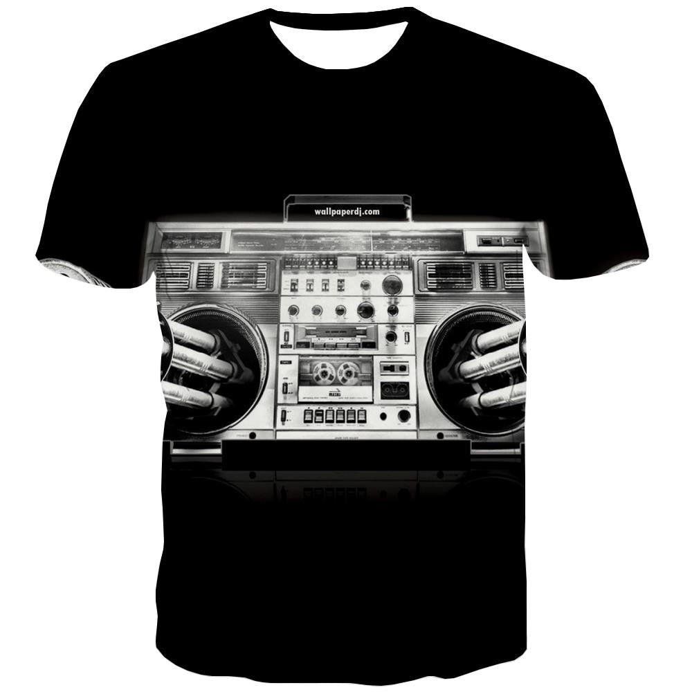 Music T-shirt Men Instrument Tshirt Printed Retro Tshirts Novelty Electronic T-shirts Graphic