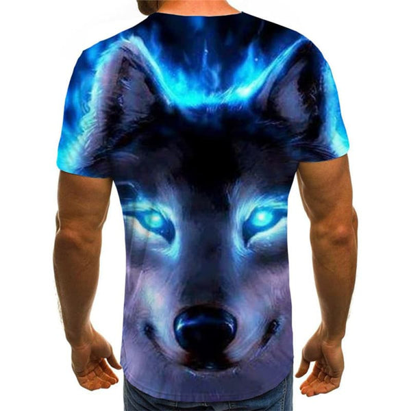 
Wolf T shirt Men Animal Tshirts Casual Flame Anime Clothes Street Tshirt Printed
                