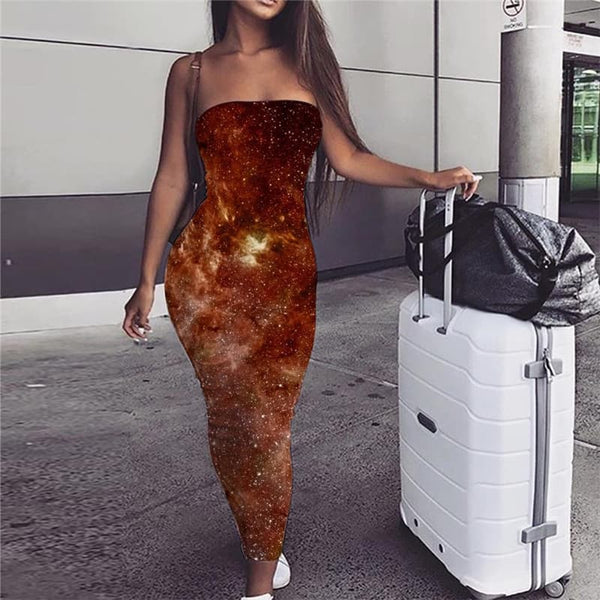 Galaxy Dress Women Space Sundress Universe sleeveless Womens Clothing Summer New