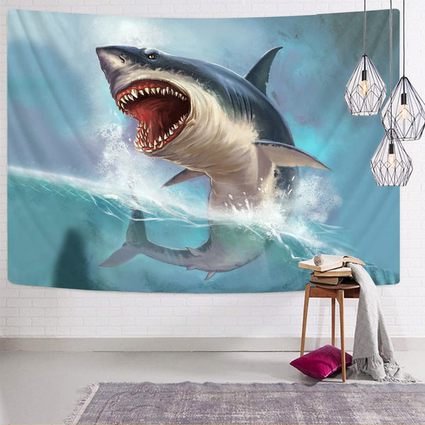 
shark Tapestry Great White Shark Tapestries sailor Wall Tapestry crew Rug Wall ocean Home Tapestrys wave Tenture Mandala
                