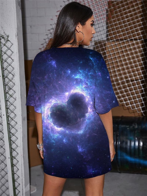 
Love T Shirt Women Couples T-shirts 3d Galaxy Gothic Womens Clothing Short
                
