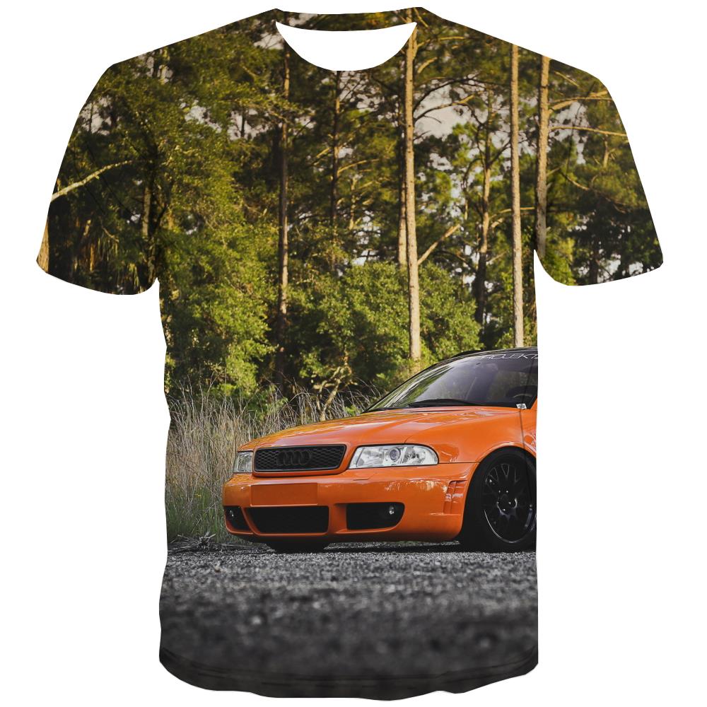 Racing Car T-shirt Men Metal Shirt Print City T shirts Funny Gray Tshirt Printed Retro T-shirts 3d