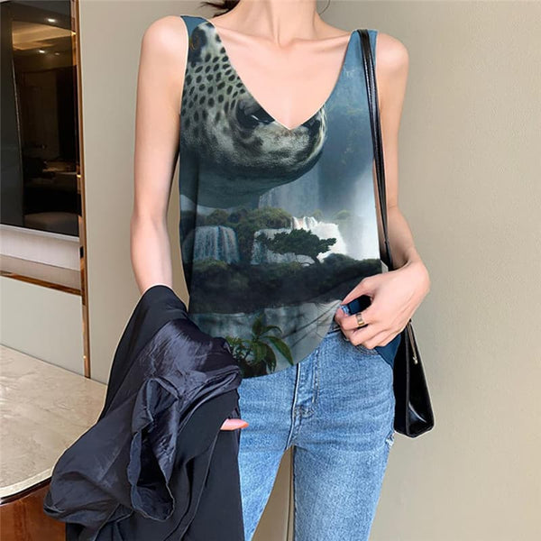 Fish Tank-Top women Animal Sleeveless 3d Forest Anime Clothes Womens Clothing