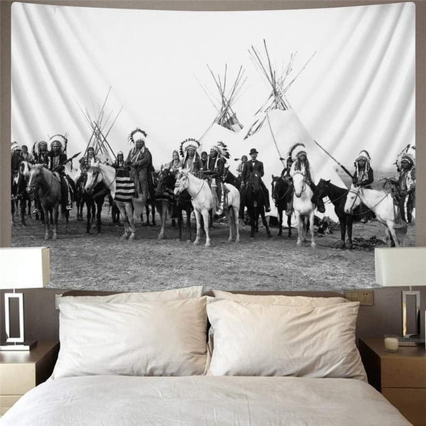 
Indios Tapiz Horse Tenture Mandala Animal Home Tapestrys War Rug Wall Decor
                