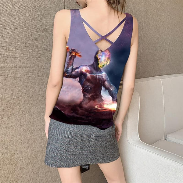 
Galaxy Tank Top Women Space Tank Tops Casual Universe Vest Print Art Anime Clothes Flame Sleeveless 3d
                