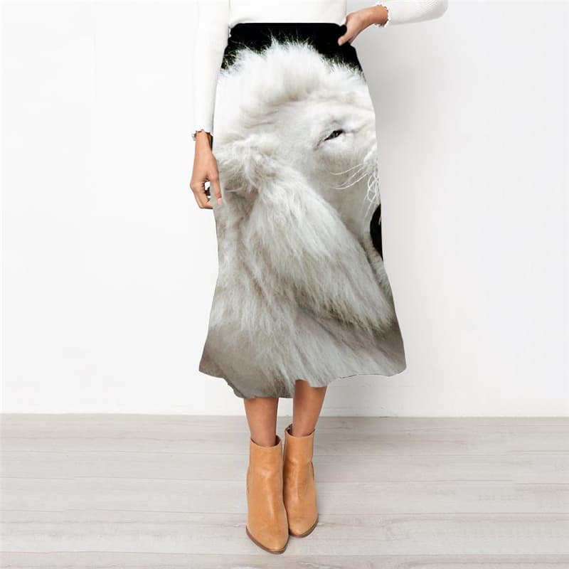 Lion Skirt Women Animal Skirt Ladies Anime School skirt Lovely High waist skirts Leisure Rock Frauen - KYKU