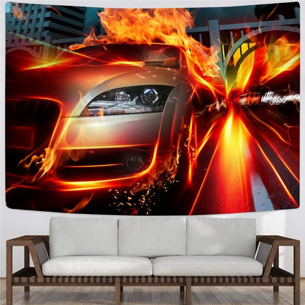
Flame Tapestry Car Tenture Mandala Punk Rock Home Tapestrys Wall Hanging
                