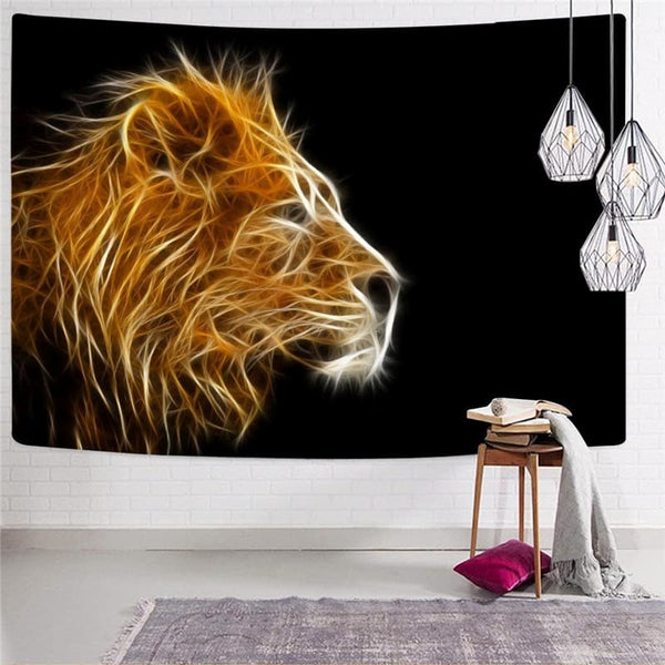 
Lion Tapestry Animal Wall Tapestry Anime Rug Wall Harajuku Tenture Mandala Flame Tapestries
                