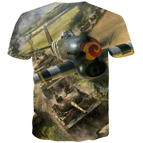 
War T-shirt Men Helicopter Tshirt Printed Tank T-shirts 3d Military Shirt Print Flame Tshirts Casual - KYKU
                