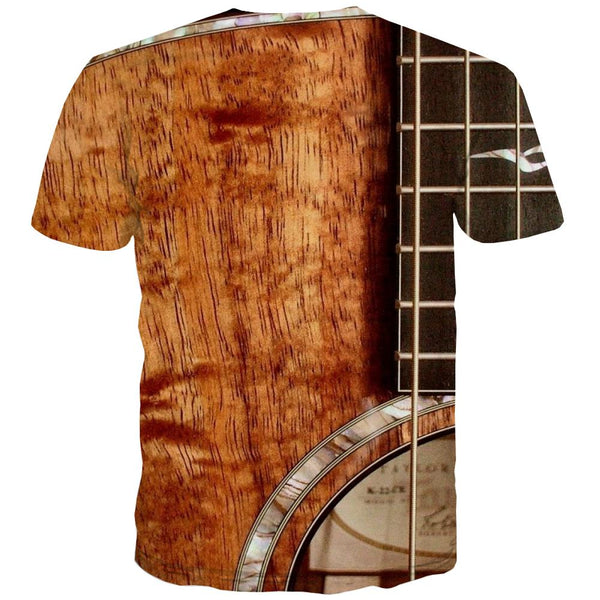 
Guitar T-shirt Men Music T shirts Funny Wooden Tshirt Printed Metal Tshirts Cool
                