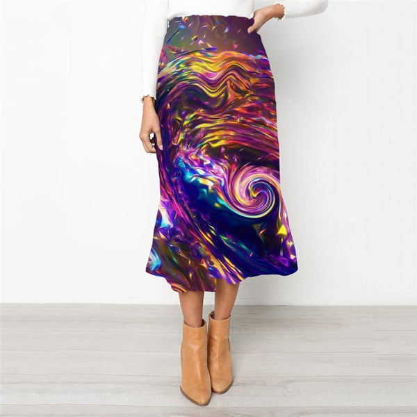 Galaxy Skirt Women Space Rock Frauen Universe School skirt Colorful High waist skirts Dizziness Skirt Ladies