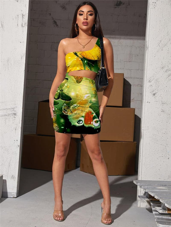 
Butterfly Dresses Women Animal Bodycon Dress Colorful Halter Sleeveless Harajuku Hollow out Dresses
                