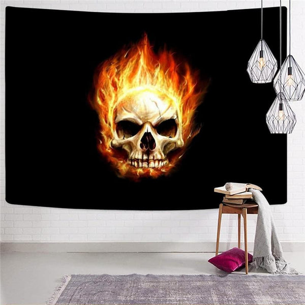 
Skull Tapestry Punk Home Tapestrys Skull Wall Tapestry Flame Tenture Mandala
                