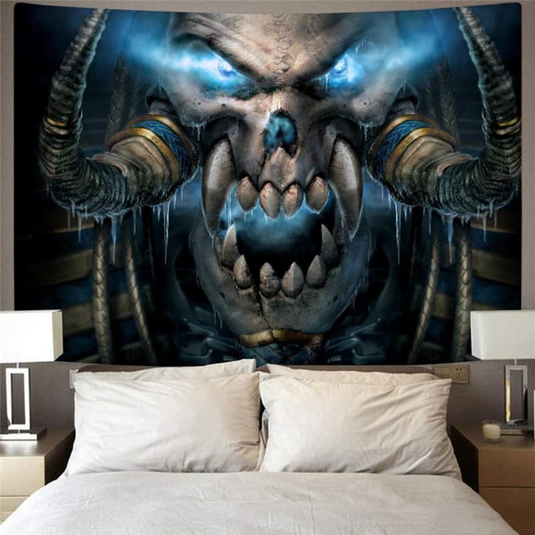 
Skull Tapiz Punk Wall Tapestry Beast Home Tapestrys Blue Tenture Mandala Angle Rug Wall
                