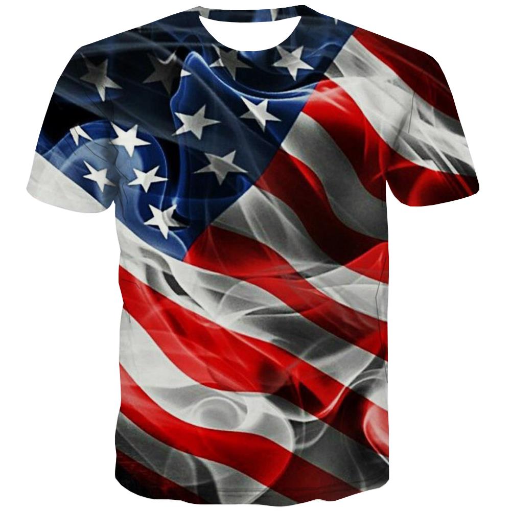 USA T-shirt Men Flag Tshirt Anime Statue Tshirt Printed Country T-shirts 3d
