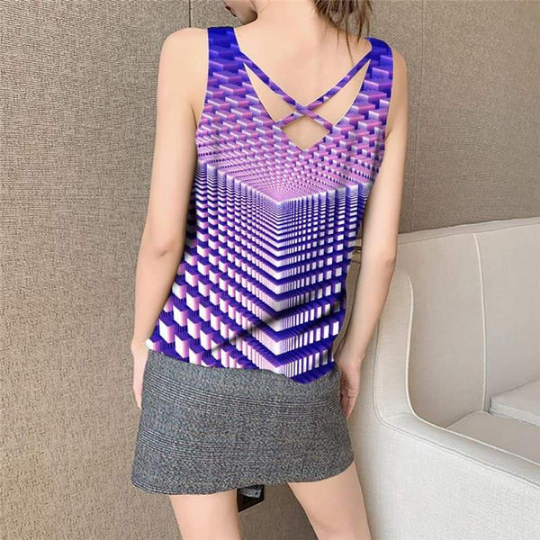 
Geometric Tank Top Women Psychedelic Vest Printed Vortex Tank Tops Casual Purple Sleeveless 3d - KYKU
                