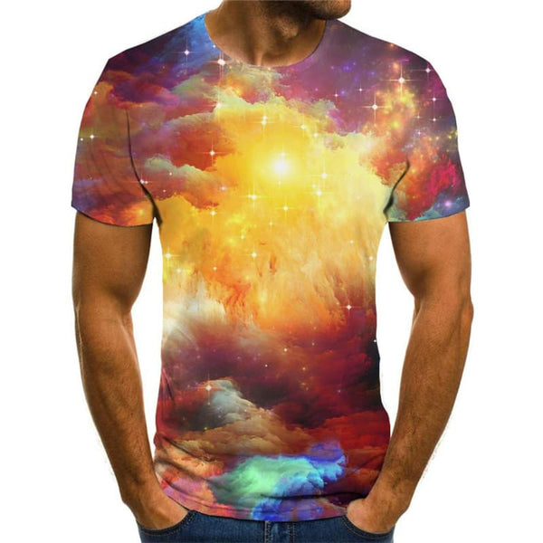 
Galaxy T-shirt Men Smoke Anime Clothes Colorful Tshirt Printed Nebula T-shirts 3d
                