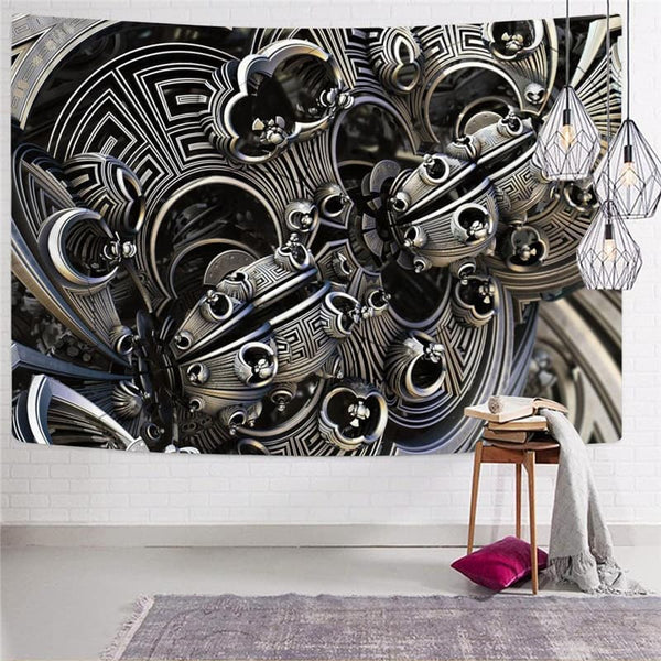 
Gear Tapestry Metal Wall Tapestry Engine Rug Wall Punk Rock Home Tapestrys
                