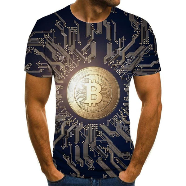 
Bitcoin T shirt Men Retro Tshirt Printed Black T-shirts 3d Harajuku Funny T shirts
                