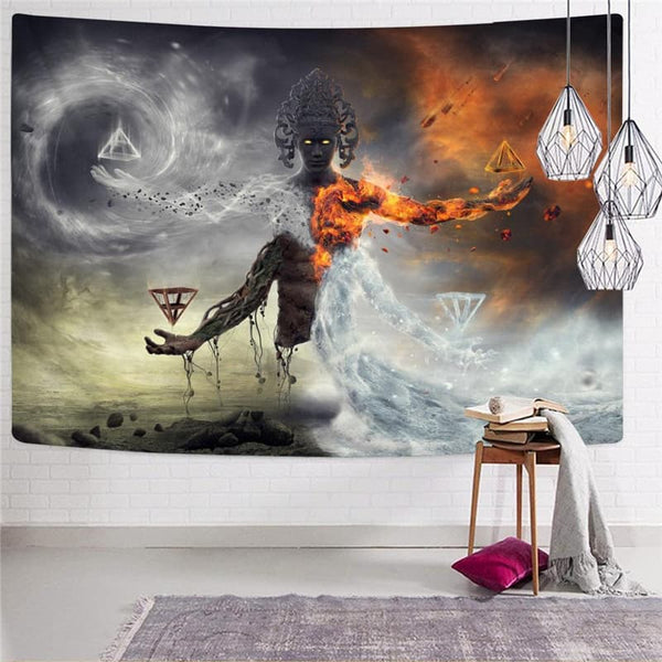 
Flame Tapestry Tornado Rug Wall Party Tenture Mandala Decor Boho decor Hippie
                