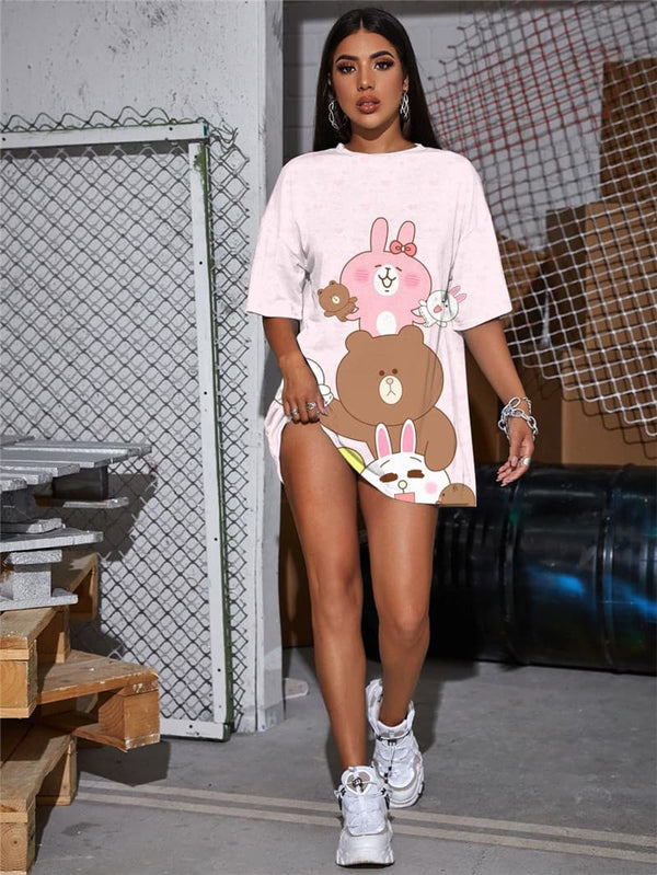 Rabbit T-shirt Women Animal Summer Lovely Funny T shirts Home Tshirt Printed