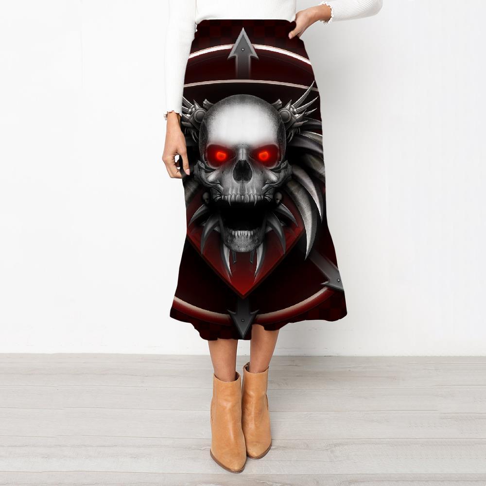 Skull Skirts Women Punk Skirt Ladies Ferry Rock Frauen Womens Clothing Vintage - KYKU