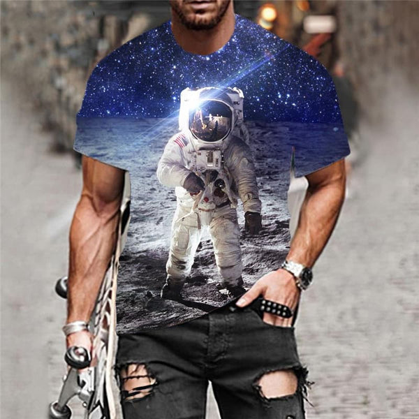 
Astronaut T shirt Men Galaxy Anime Clothes Space Tshirt Printed Universe Shirt Print
                