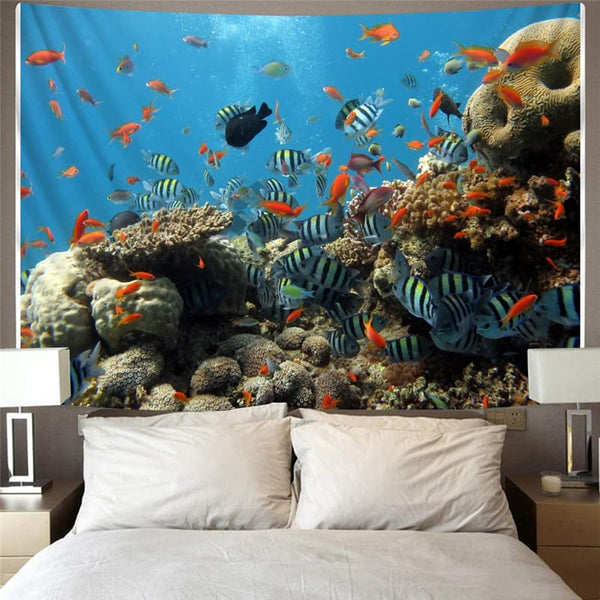 
Fish Tapiz Tropical Tapestries Ocean Tenture Mandala Carp Home Tapestrys Animal Rug Wall
                