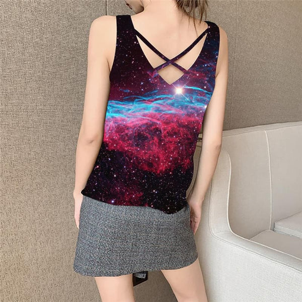 
Galaxy Tank Top Women Space Anime Clothes Universe Funny Top Nebula Tank Tops Casual Colorful Vest Printed
                