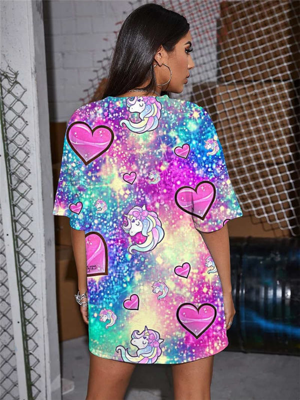 
Unicorn T-shirt Women Animal Shirt Print Colorful Tshirt Printed Rainbow Gothic
                