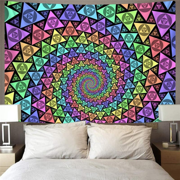 
Geometric Tapiz Psychedelic Rug Wall Vortex Home Tapestrys Triangle Tapestries
                