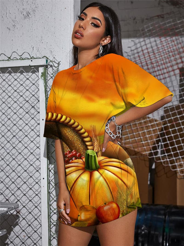 
Pumpkin T Shirt Women Halloween Funny T shirts Food Summer Landscape Gothic
                