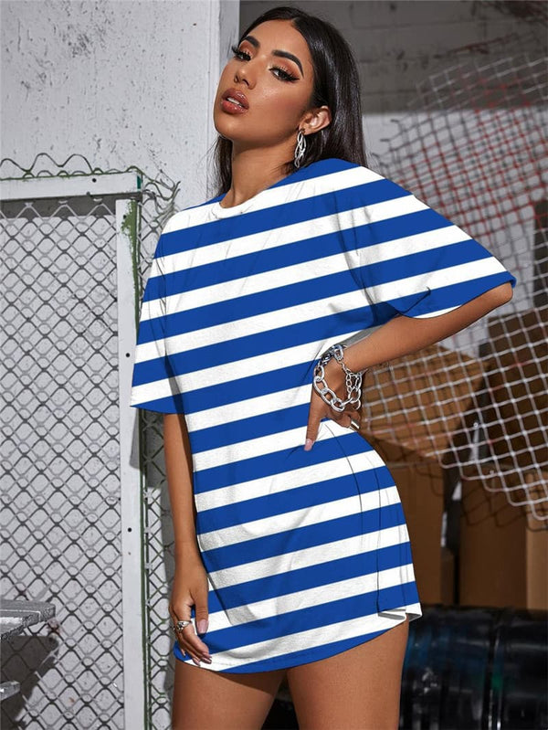 
Stripe T Shirt Women Gradient Tshirt Printed Harajuku Shirt Print Novel Funny T shirts
                