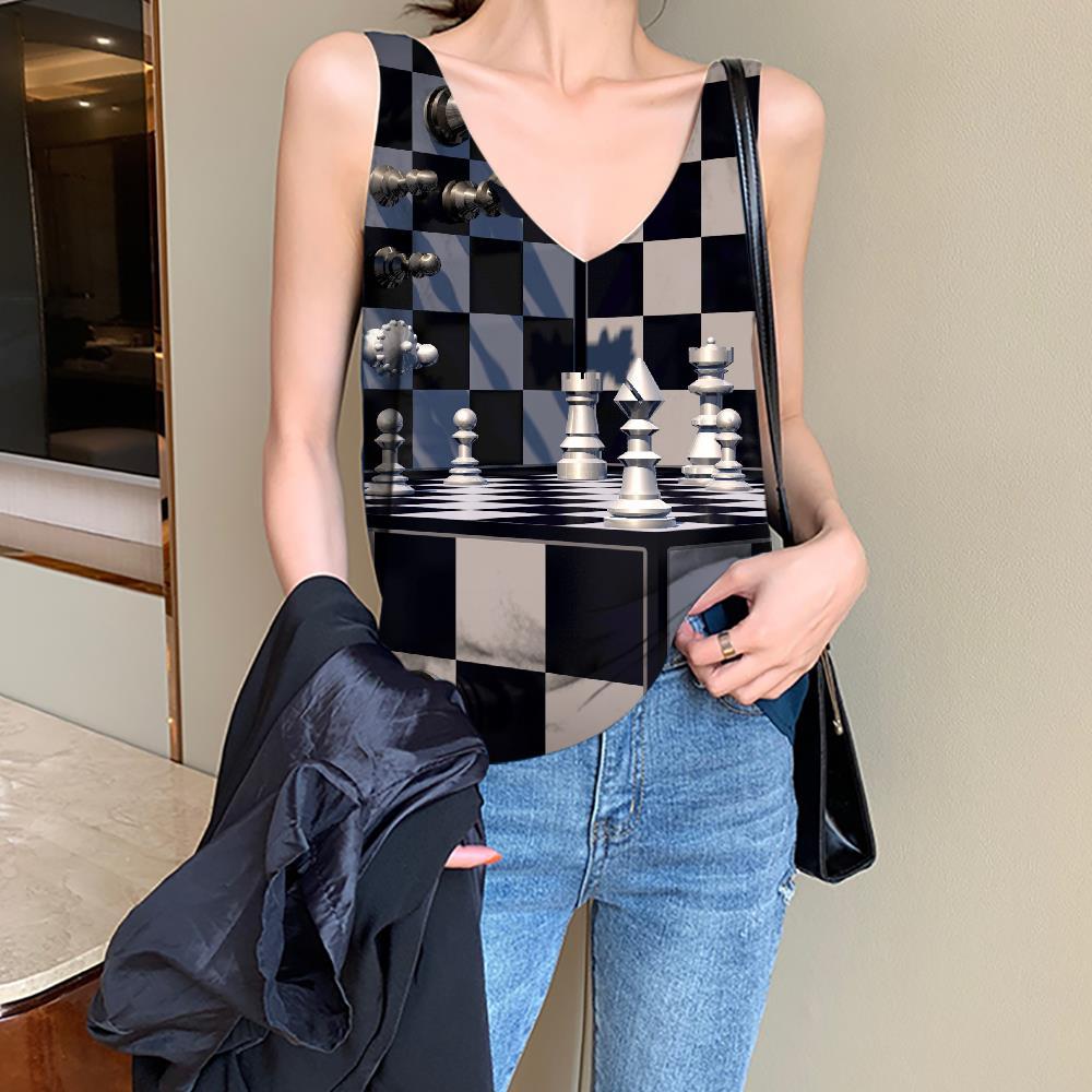 Geometric Tank-Top women Psychedelic Vest Print Vortex Tank Tops Casual Square Anime Clothes Rainbow Funny Top - KYKU