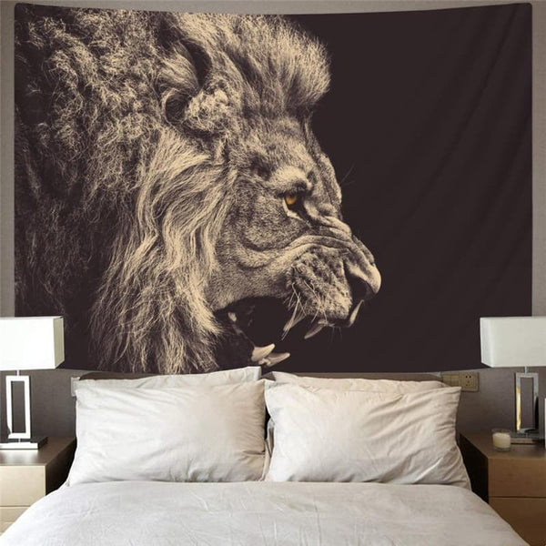 
Lion Tapiz Animal Tenture Mandala Anime Rug Wall Harajuku Tapestries Ferocious Wall Tapestry
                