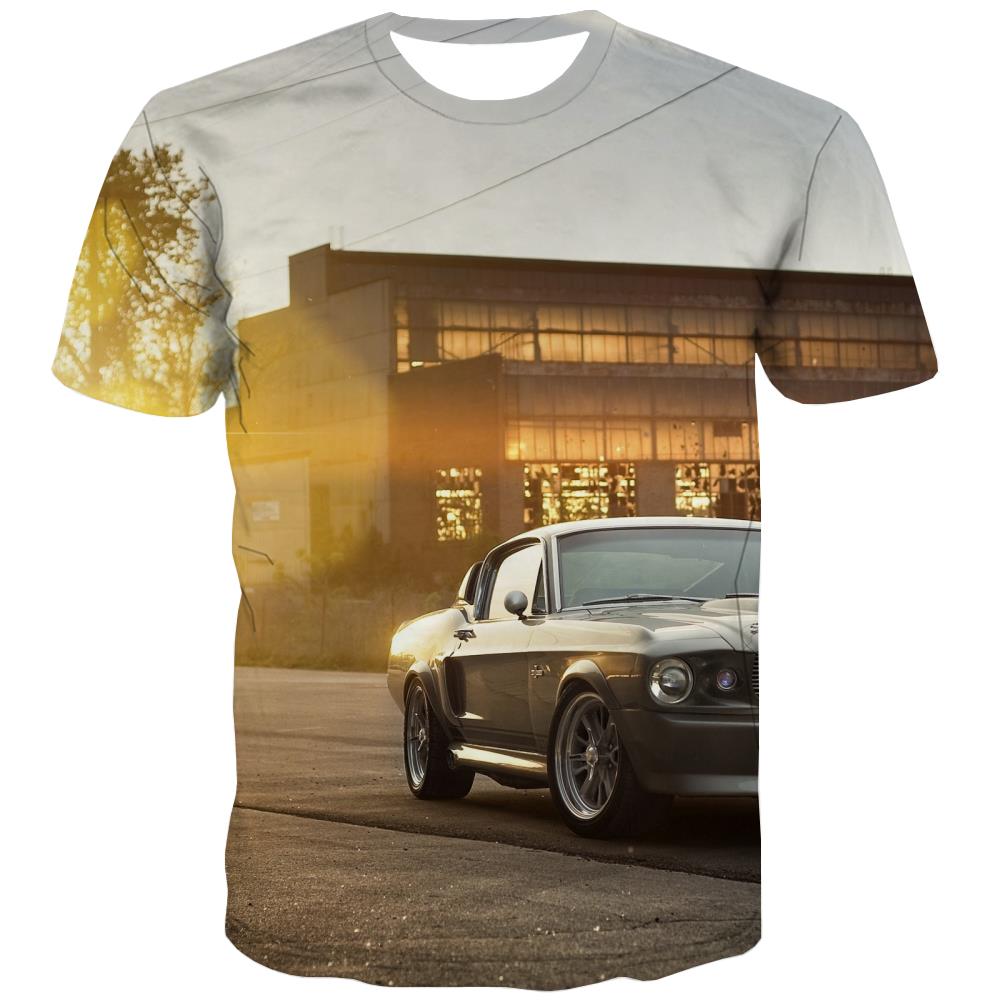 Racing Car T-shirt Men Metal Tshirts Novelty City Tshirt Printed Gray T-shirts Graphic Retro Shirt Print