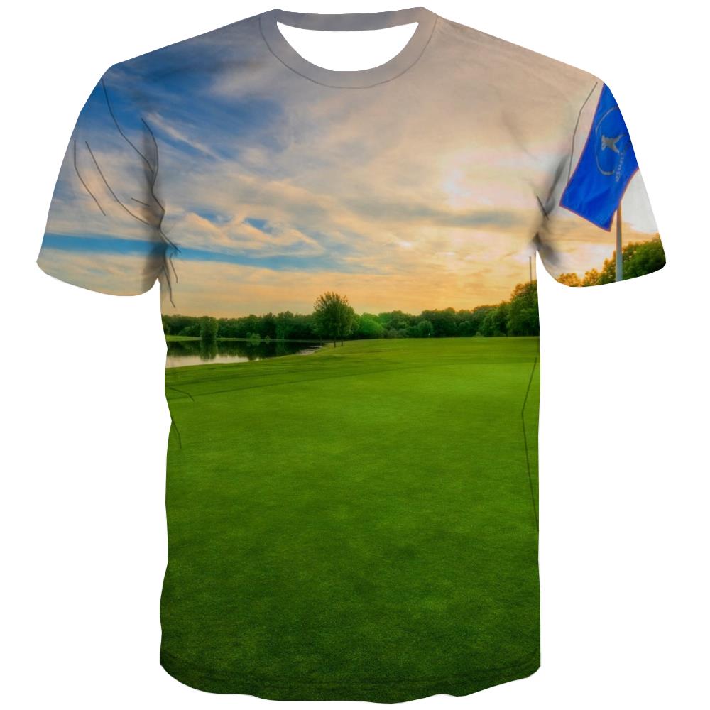 Lawn T shirts Men Golf Tshirt Printed Forest T-shirts 3d Natural Tshirt Anime Game Tshirts Casual