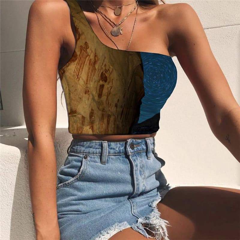 Indios Vest Tops Women Dizziness Tees Graphic Meteor Sleeveless Shirt - KYKU