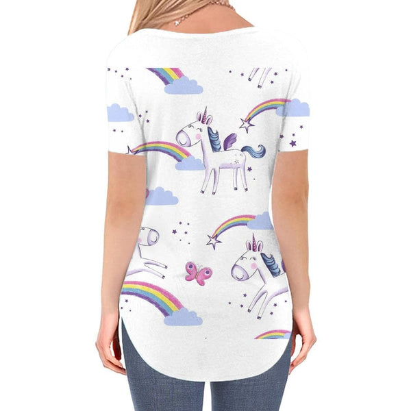 
Unicorn T Shirt Women Butterfly Tshirts Printed Rainbow Funny T shirts Cloud Shirt Print
                