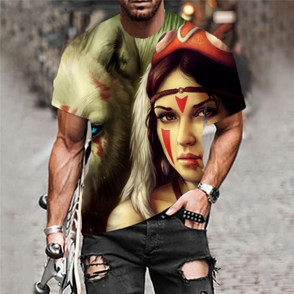 
Wolf T shirt Men Animal Tshirts Casual Blood Shirt Print War Funny T shirts
                