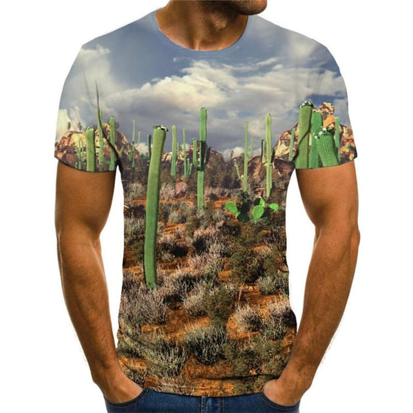
Landscape T-shirt Men Cactus Funny T shirts Cloud Tshirt Printed Harajuku Tshirts Casual
                