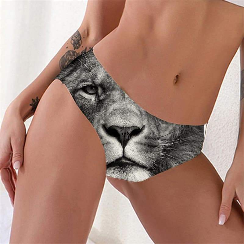 Lion Panties Women Animal Sexy Anime Tanga Head Pantys Hip Hop Knickers - KYKU