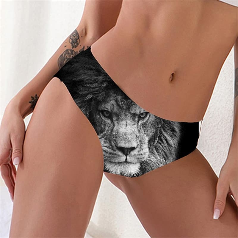 Lion Briefs Women Animal Knickers Anime Sexy Harajuku Seamless Street Lingerie Female