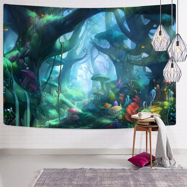 
Cartoons Tapiz Anime Tapestries forest Tenture Mandala mushroom Home Tapestrys fantasy Wall Tapestry
                