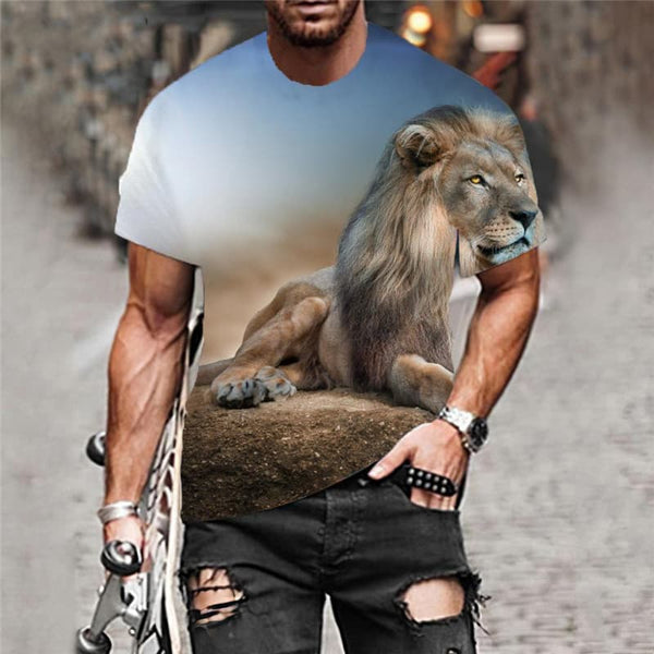 
Lion T-shirt Men Animal Tshirt Printed Flame T-shirts 3d Harajuku Funny T shirts Street Tshirts Casual
                